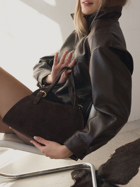 Skórzana Torebka Nº5 Chocolate z dodatkowym paskiem