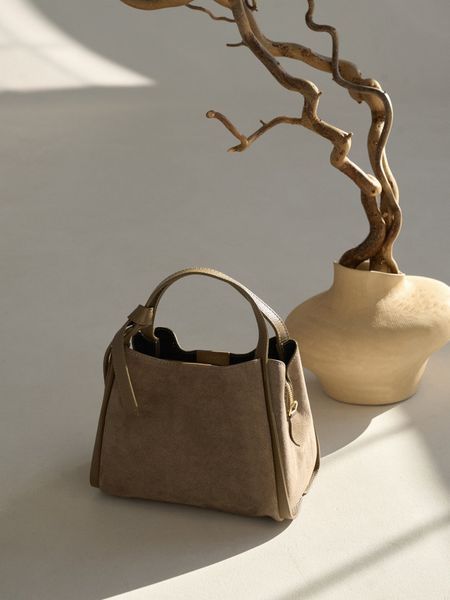 Skórzana Torebka Nº3 Taupe z odpinanym paskiem