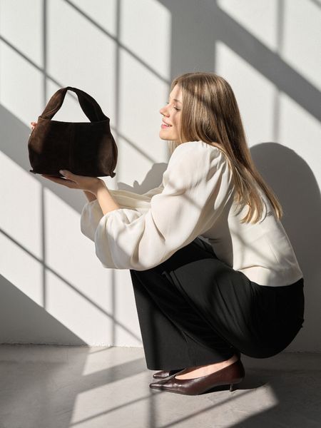 Skórzana Torebka Nº2 Chocolate z paskiem